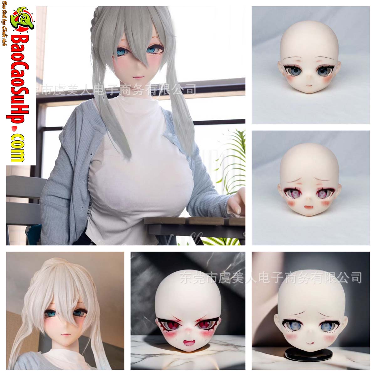 Đầu Búp Bê Silicone Cấy Tóc Trang Điểm M170091 - Tháo Lắp Thuận Tiện