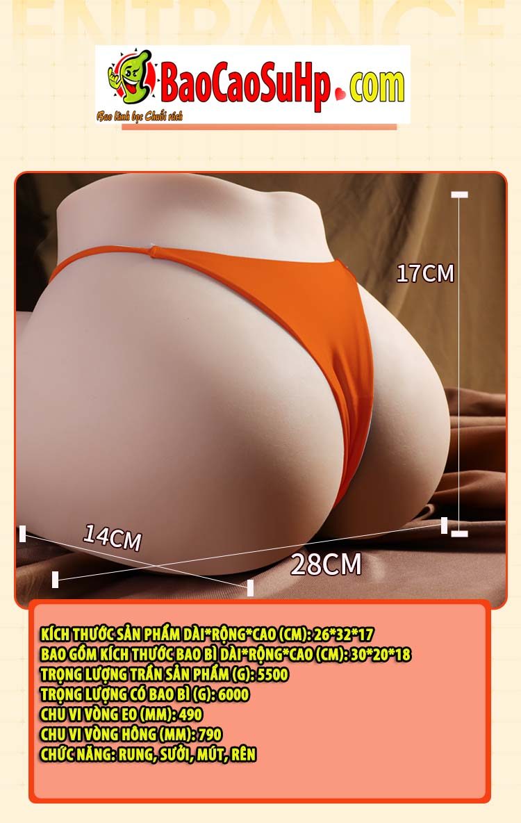 Mông Giả Rung Hút Mizzzee Hashimoto 7.5kg Sưởi Mút Rên Cao Cấp