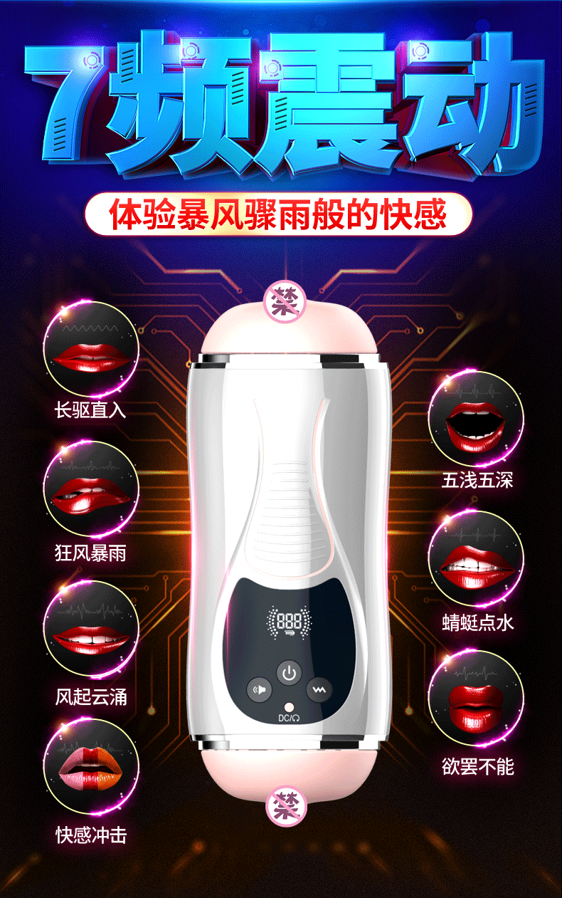 Cốc âm đạo 2 đầu rung co bóp Edana màn hình LCD siêu kích thích