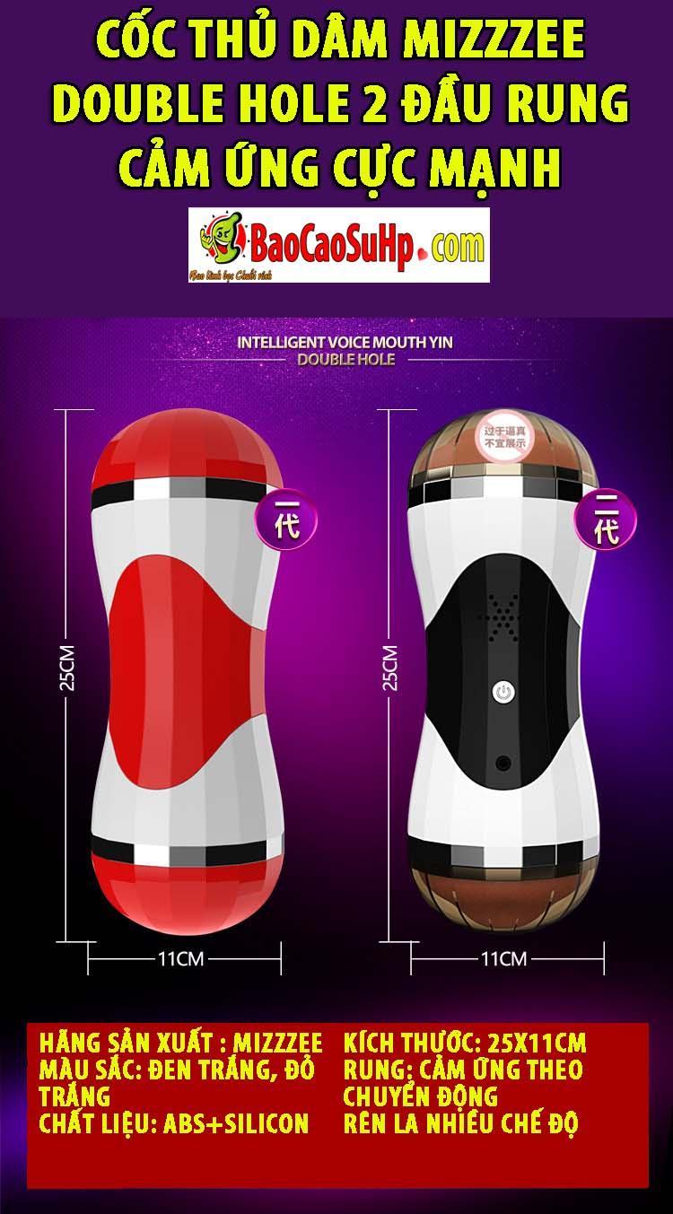 Cốc thủ dâm Mizzzee 2 đầu rung cảm ứng mạnh Đa trải nghiệm cao cấp