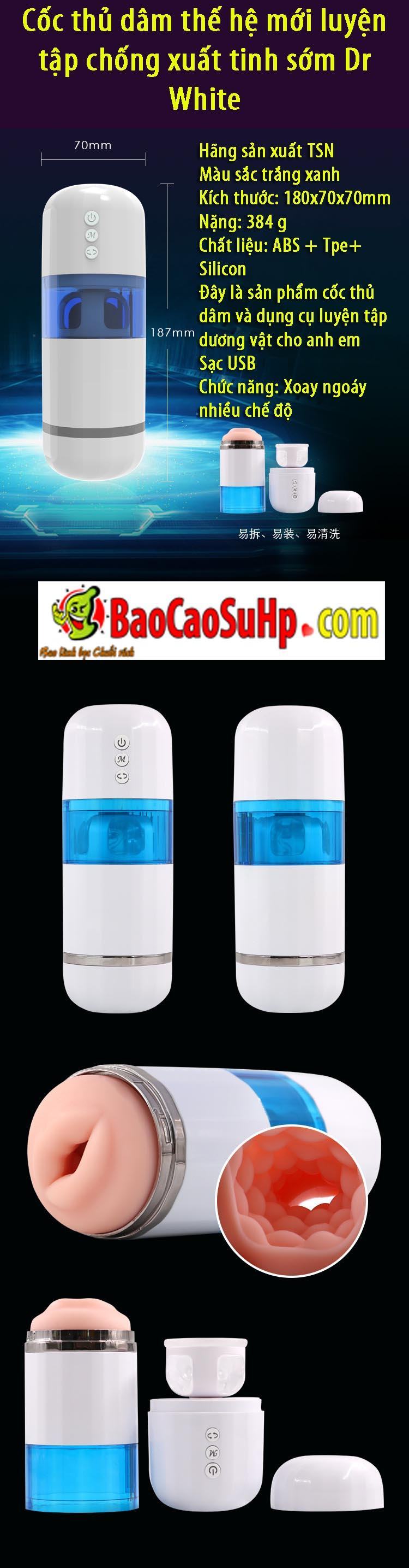 Cốc thủ dâm Dr White chống xuất tinh sớm, tăng khoái cảm