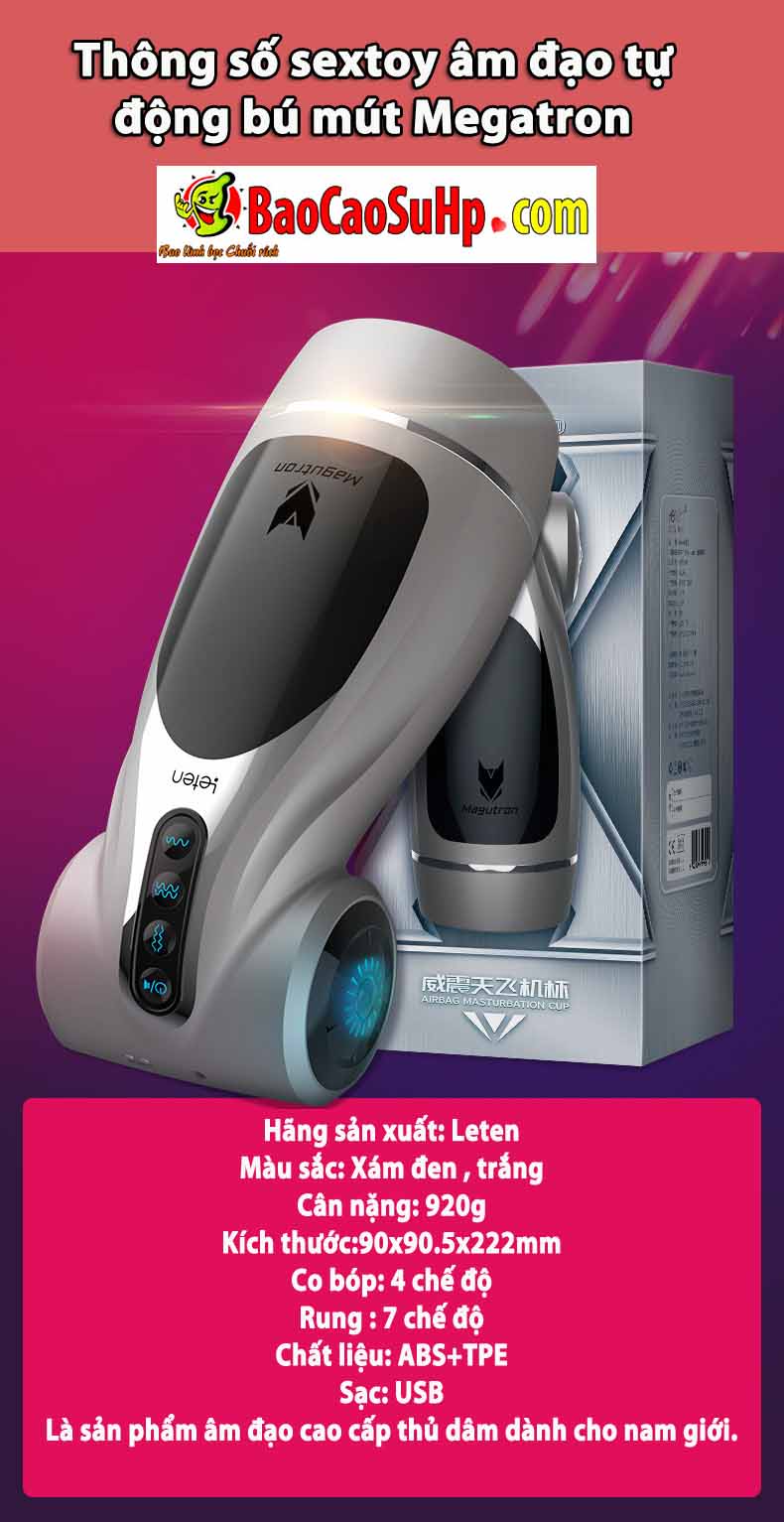 Sextoy Âm Đạo Tự Động Bú Mút Megatron Thăng Hoa Cực Đã