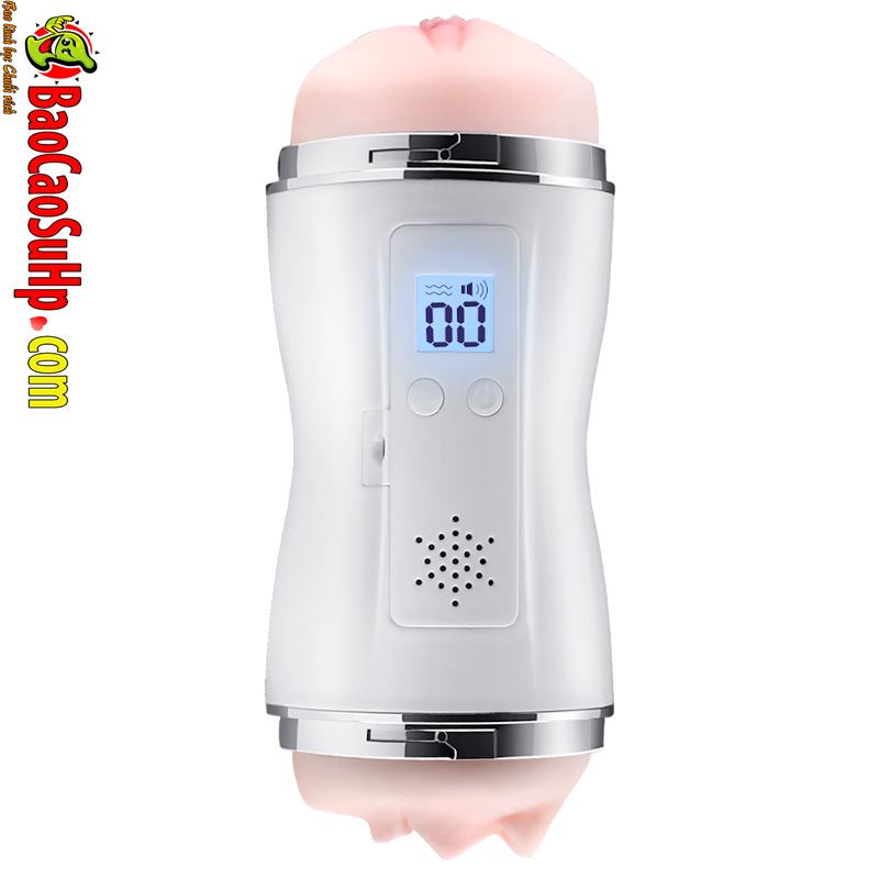 Âm đạo giả cầm tay rung LCD 2 đầu Vip Love siêu thực