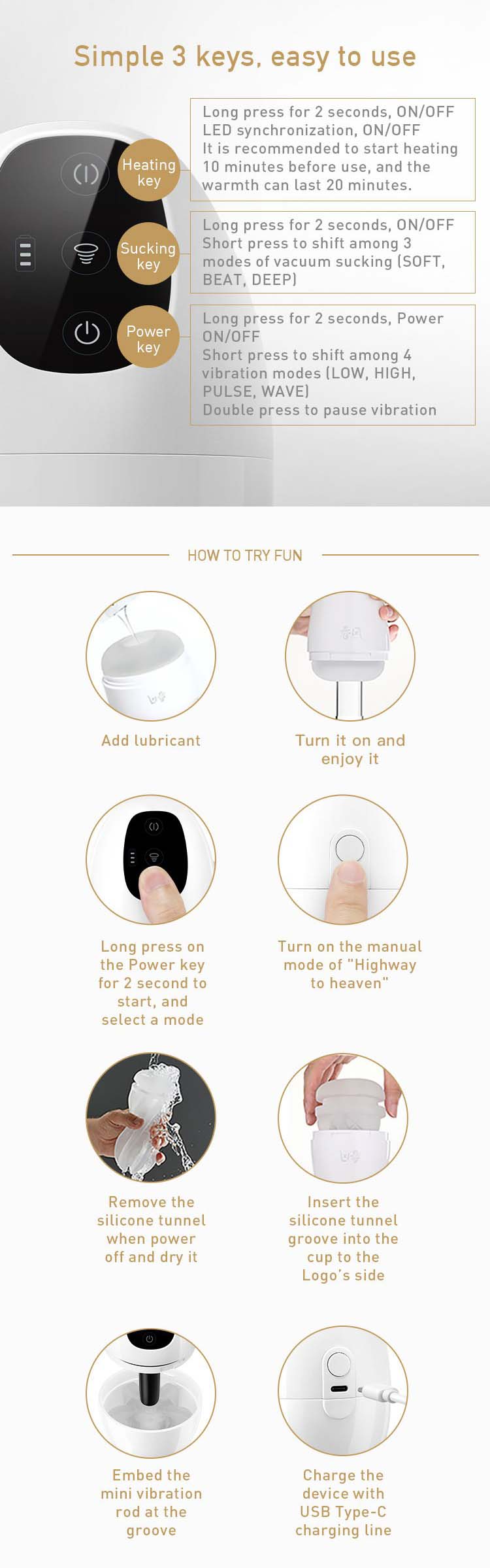 Cốc âm đạo Nhật Bản TRYFUN TR001 đa chức năng cao cấp