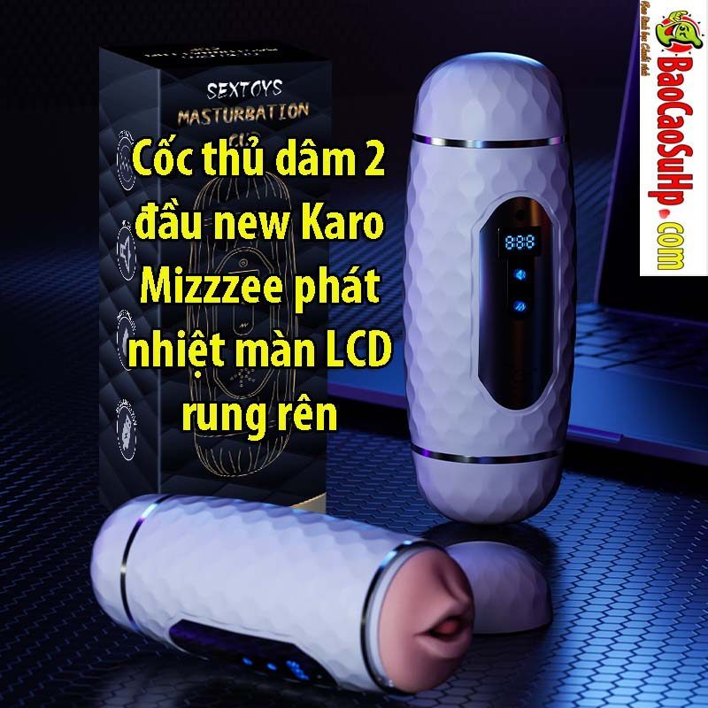 Cốc thủ dâm 2 đầu LCD rung rên màn hình cảm ứng cực phê
