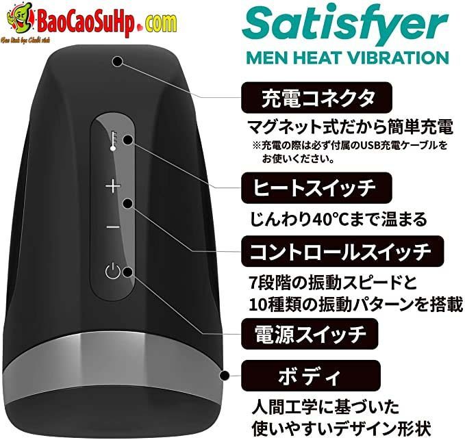 Cốc thủ dâm Mỹ cao cấp phát nhiệt rung mạnh Men Heat Satisfyer