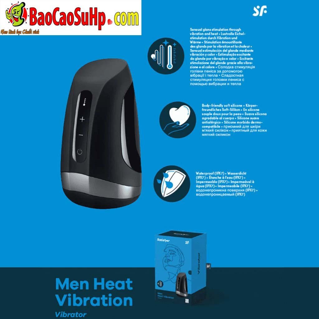 Cốc thủ dâm Mỹ cao cấp phát nhiệt rung mạnh Men Heat Satisfyer