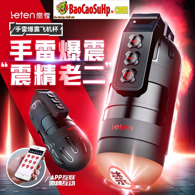 Cốc thủ dâm Leten grenade lựu đạn nhỏ gọn rung cực mạnh app 