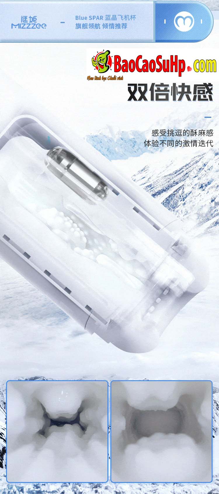 Cốc thủ dâm Blue Crystal-X hút chân không siêu mạnh kích thích phê