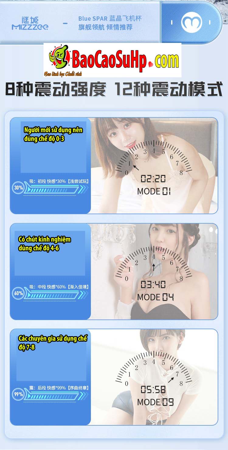 Cốc thủ dâm Blue Crystal-X hút chân không siêu mạnh kích thích phê