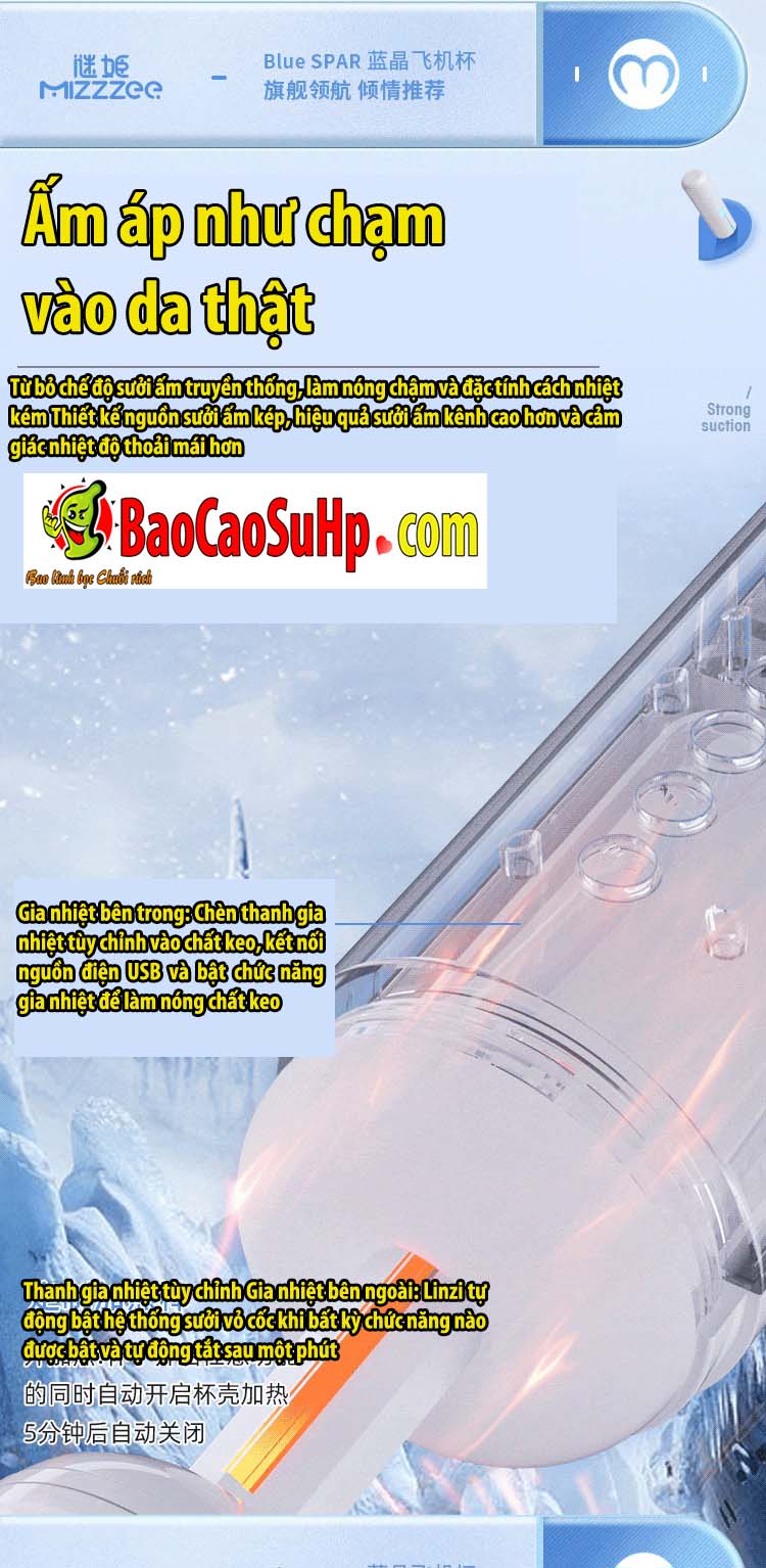 Cốc thủ dâm Blue Crystal-X hút chân không siêu mạnh kích thích phê