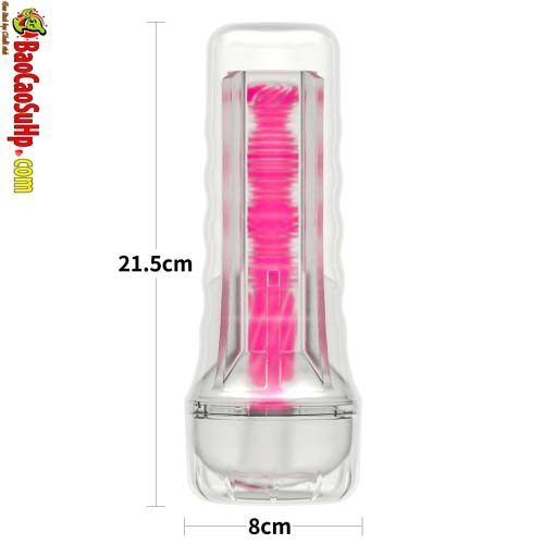 Cốc Thủ Dâm Đèn Pin Trong Suốt Hồng Phát Sáng Lovetoy LV342042