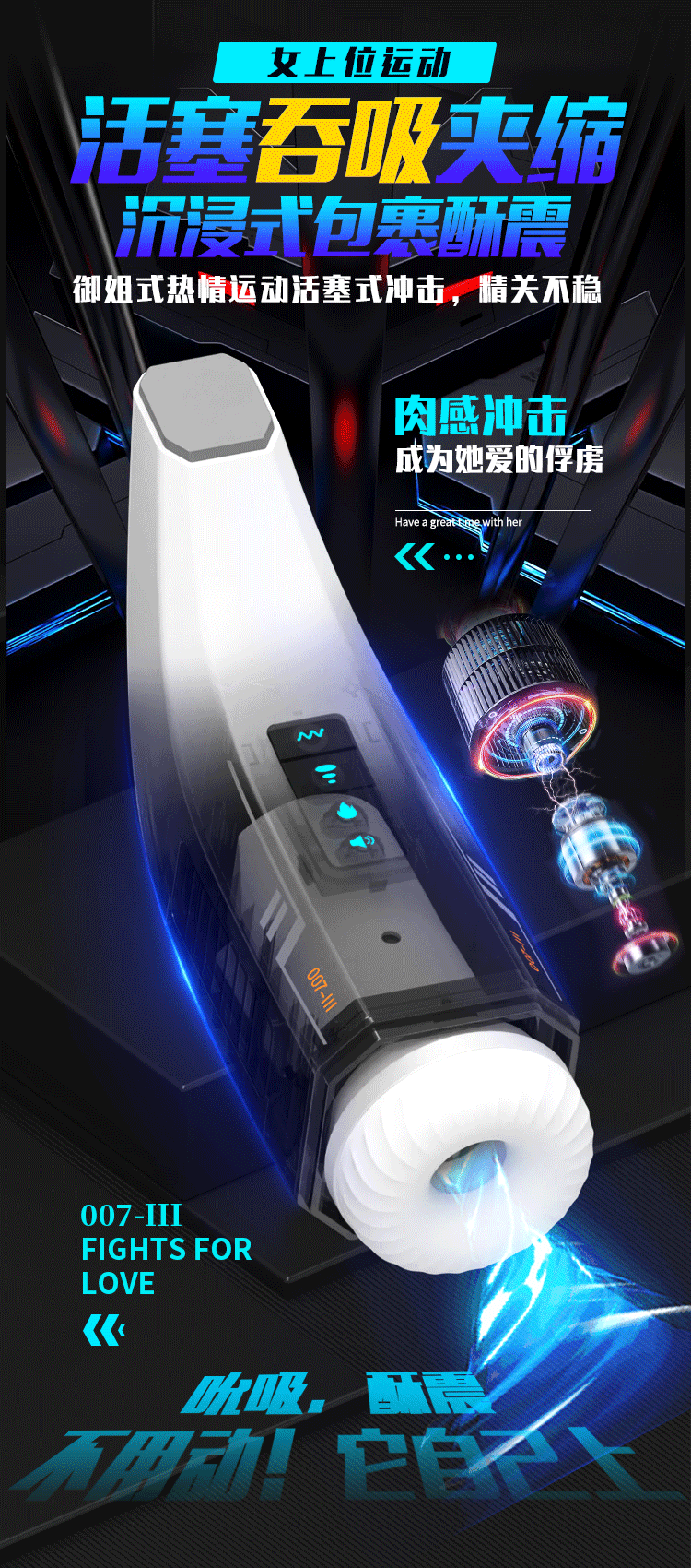 Sextoy mút rung Mengma HGOD007-Ⅲ âm đạo rung sưởi ấm kích thích