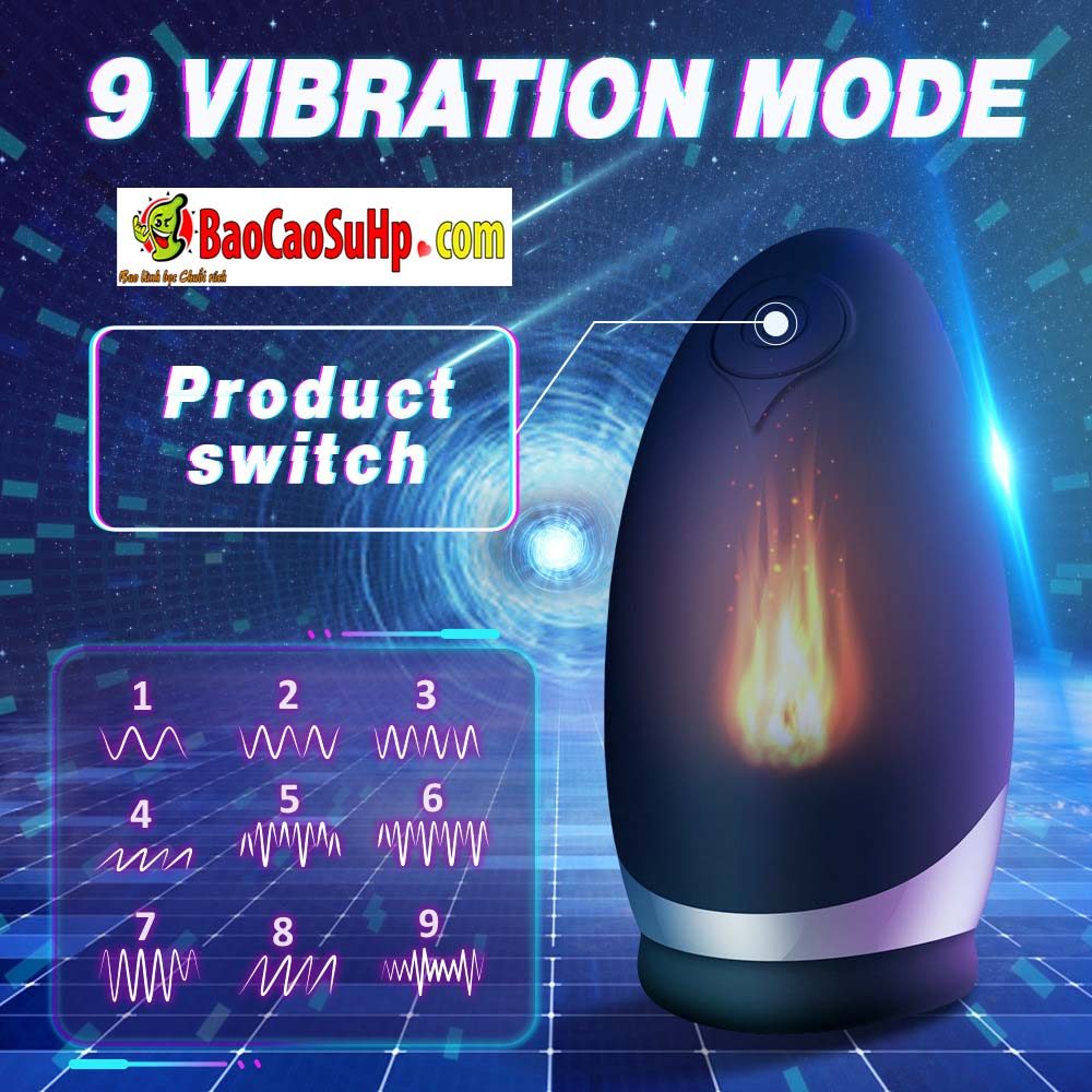 Cốc thủ dâm Shande S329 Atlan làm ấm rung đa chế độ 
