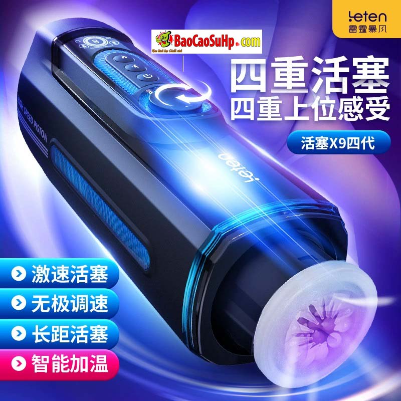 Cốc thủ dâm Leten Thunder Piston X-9 thế hệ IV thụt giật phát nhiệt hiện đại