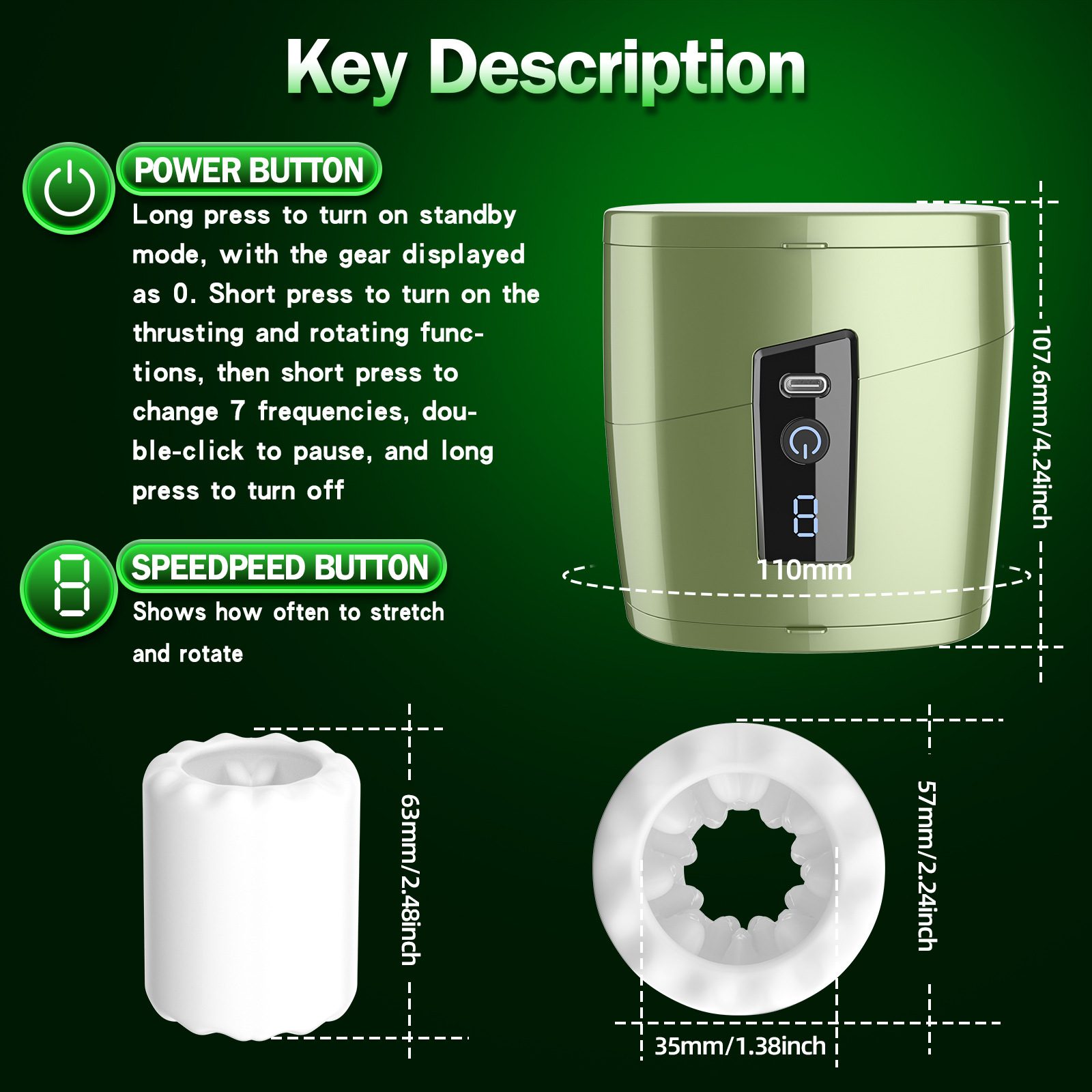 Cốc thủ dâm Ailebo nhỏ gọn xoay thụt đa chế độ cực phê