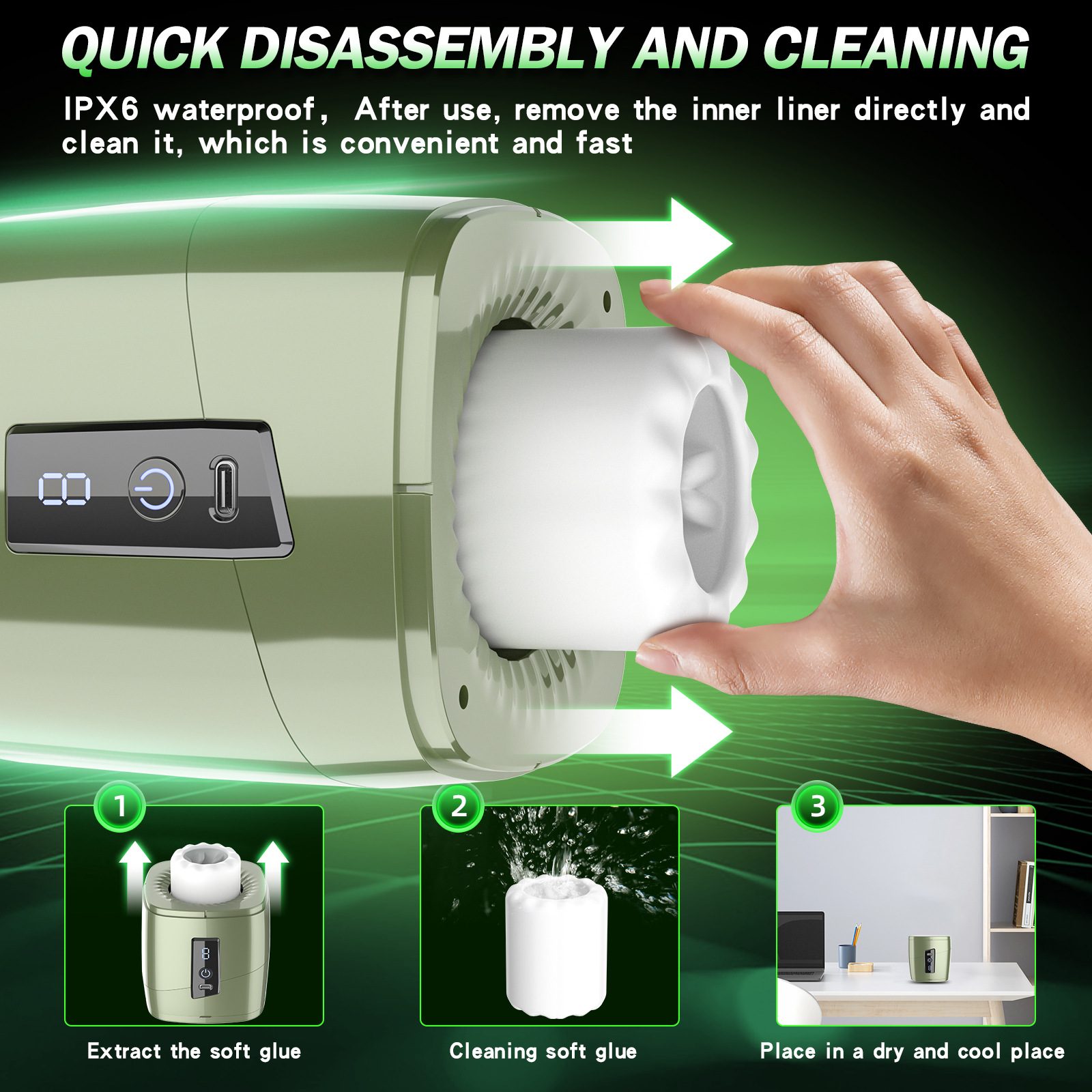 Cốc thủ dâm Ailebo nhỏ gọn xoay thụt đa chế độ cực phê