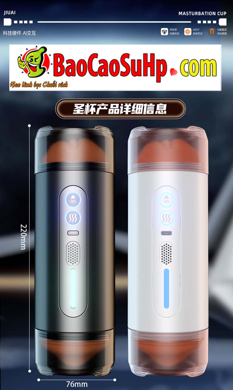 Cốc thủ dâm 2 đầu Jiuai Kelsey siêu thực rung rên kích thích mạnh mẽ