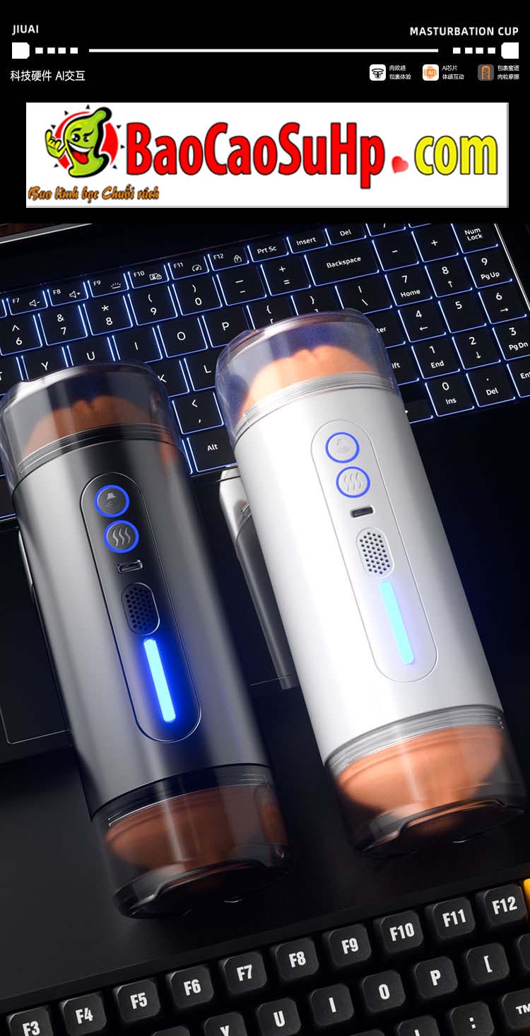 Cốc thủ dâm 2 đầu Jiuai Kelsey siêu thực rung rên kích thích mạnh mẽ