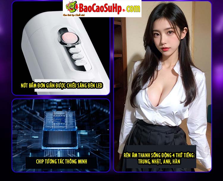 Cốc thủ dâm Mizzzee XinEr White rung thụt tự động hiện đại