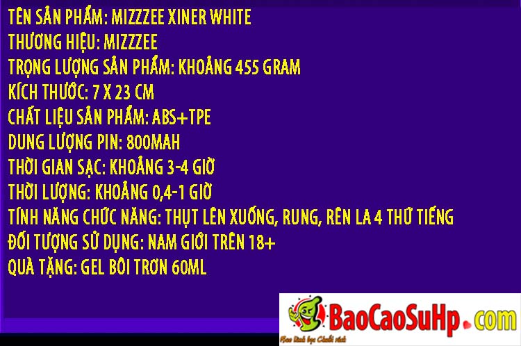 Cốc thủ dâm Mizzzee XinEr White rung thụt tự động hiện đại