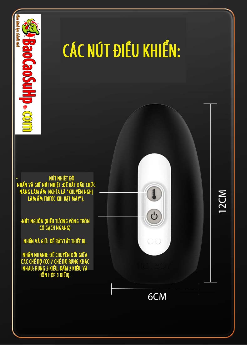 Máy tập luyện nam 2in1 Hotboy Thor Men rung nóng tiện lợi