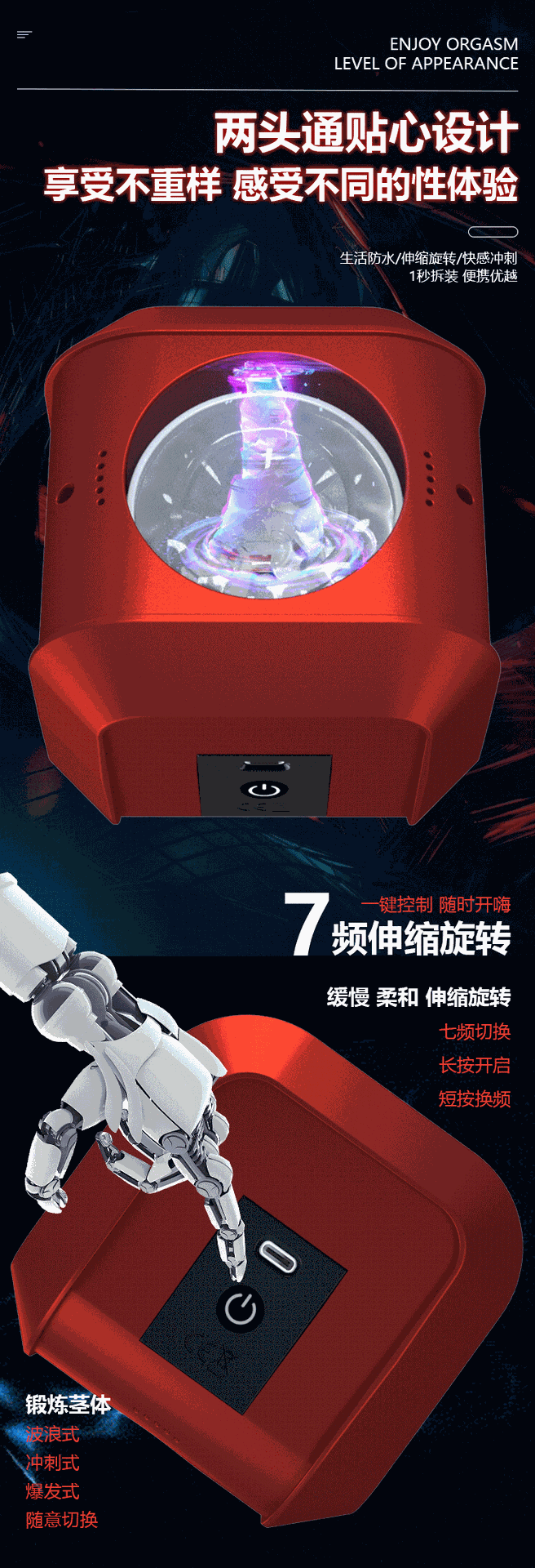 Cốc thủ dâm HOTBOY Magic Cube Red thụt xoay độc đáo, kích thích