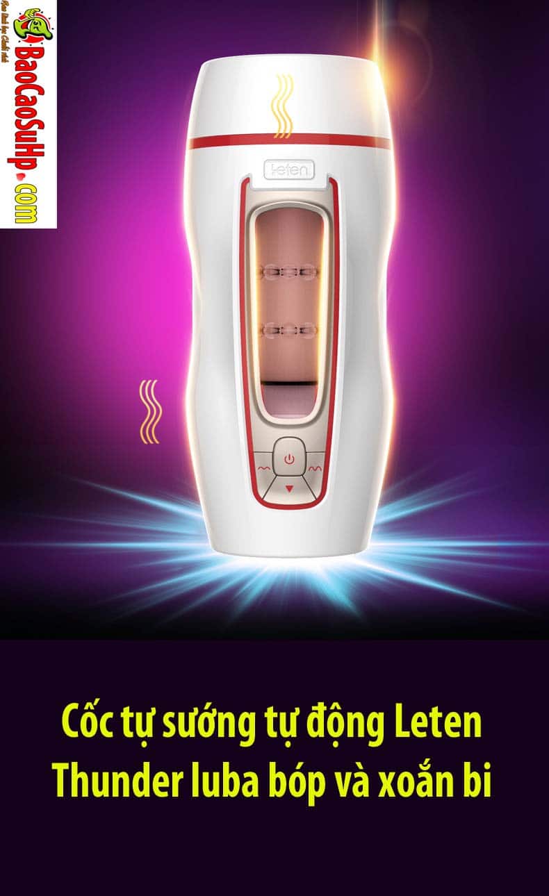 Cốc Tự Sướng Leten Thunder Bóp Xoắn Bi Tự Động Kích Thích