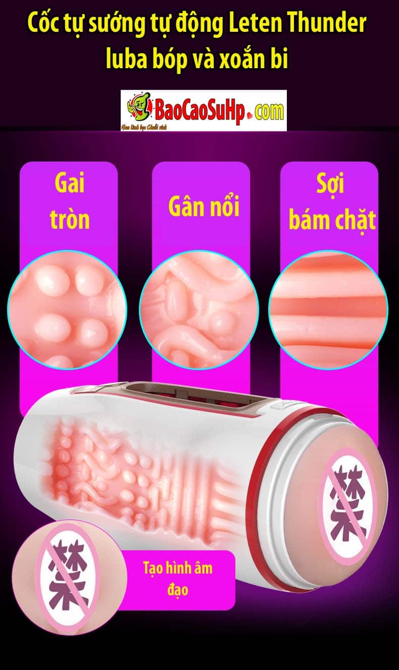 20200506105453 1892635 coc tu suong leten thunder luba 11 - Cốc tự sướng tự động Leten Thunder luba bóp và xoắn bi