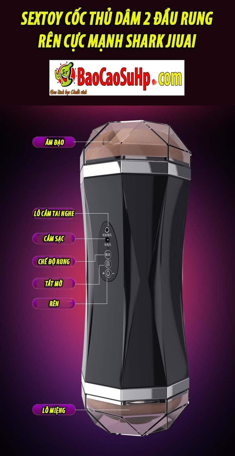 Shark Jiuai cốc thủ dâm 2 đầu rung mạnh trải nghiệm đỉnh