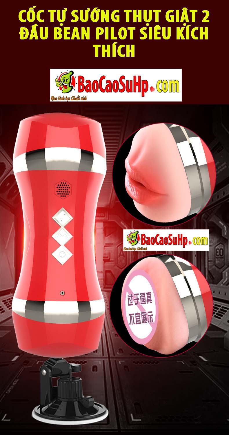 Cốc tự sướng Bean Pilot 2 đầu thụt giật kích thích cực đỉnh