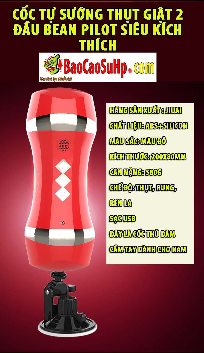 Cốc tự sướng Bean Pilot 2 đầu thụt giật kích thích cực đỉnh