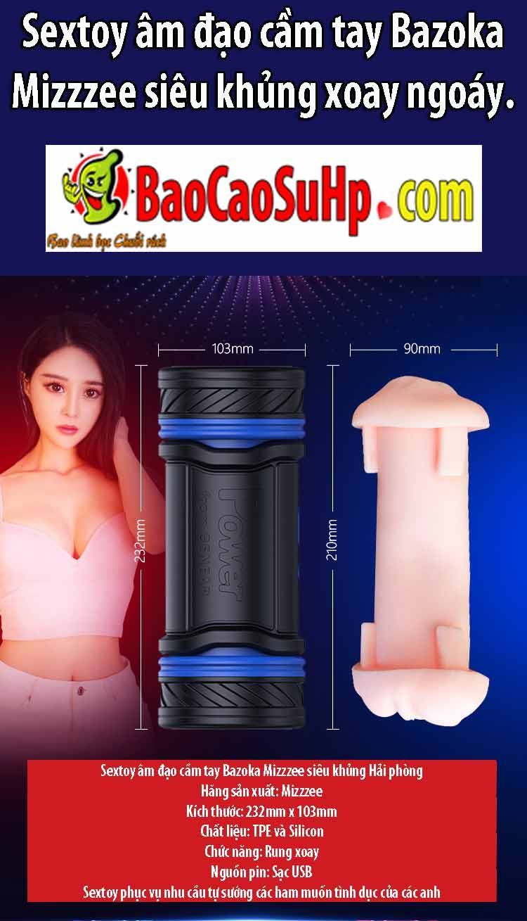 Sextoy Bazoka Mizzzee siêu to xoay ngoáy cực đã âm đạo cầm tay