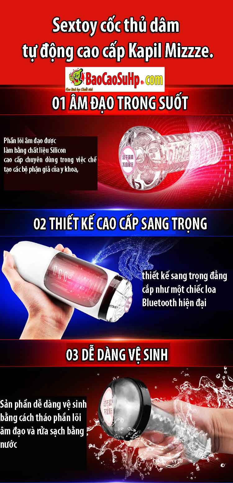 Cốc thủ dâm tự động Kapil Mizzze cao cấp thiết kế sang trọng 2018 phổ biến