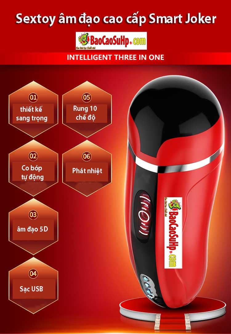 Sextoy âm đạo đóng tường Smart Joker cao cấp rung co bóp phát nhiệt siêu thực
