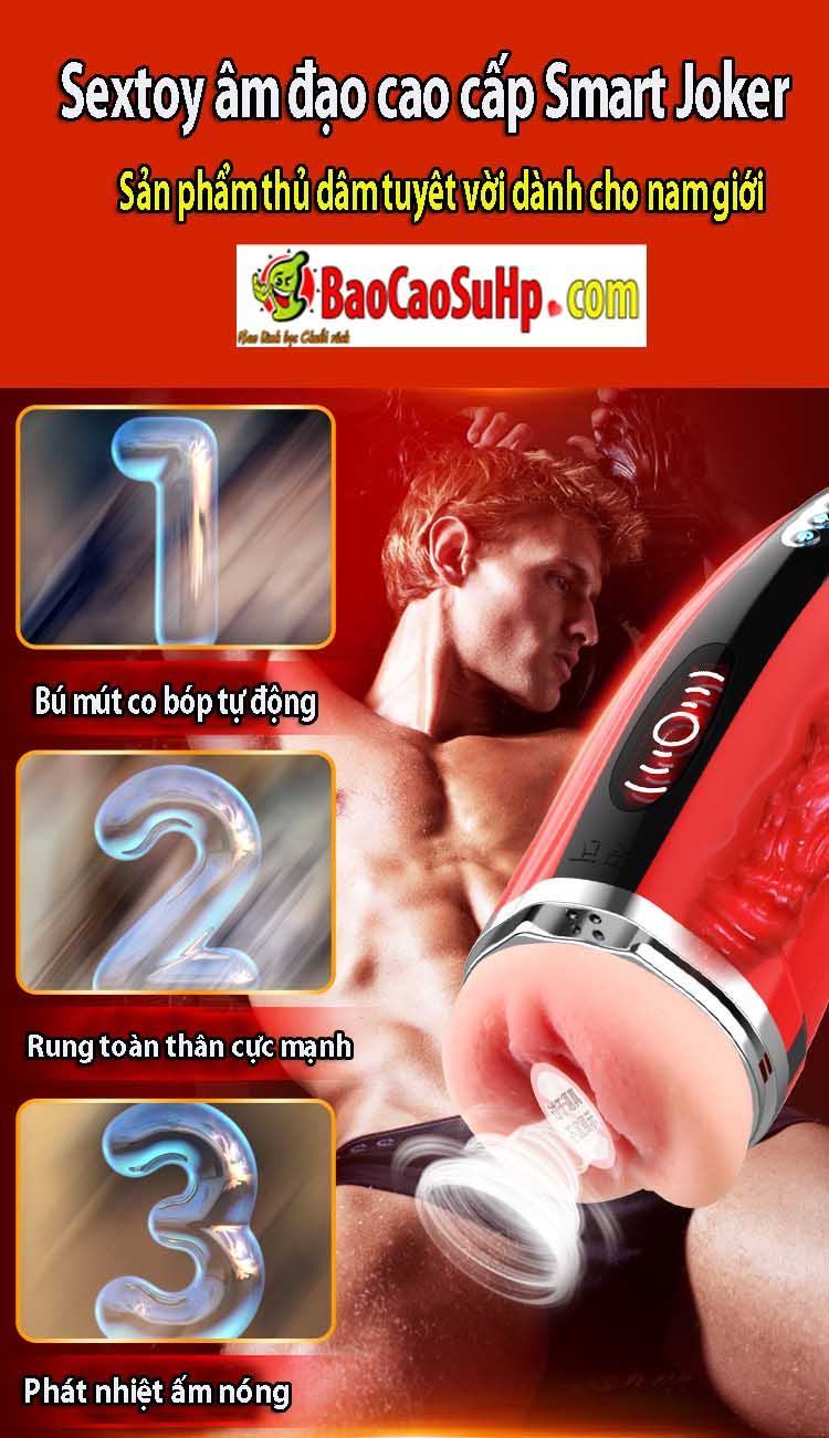 Sextoy âm đạo đóng tường Smart Joker cao cấp rung co bóp phát nhiệt siêu thực