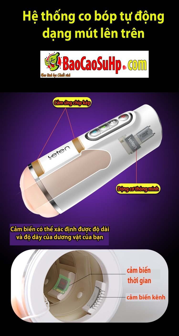 Âm đạo giả Leten EvaLife co bóp tự nhiên kích thích tối đa