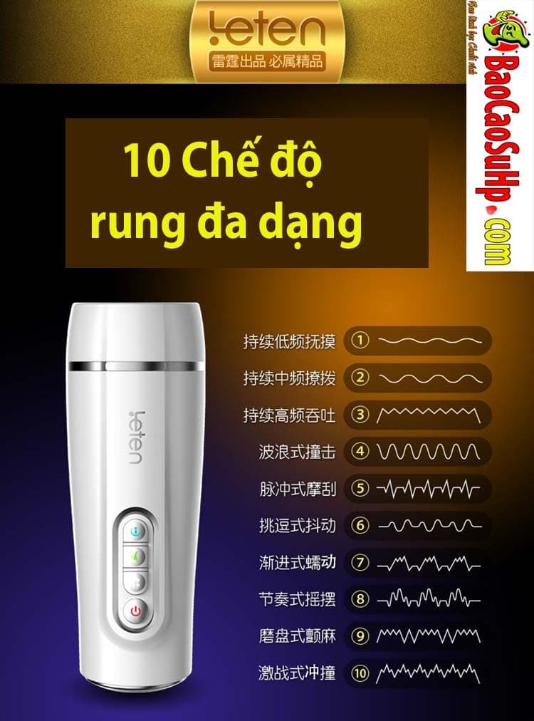 Âm đạo giả Leten EvaLife co bóp tự nhiên kích thích tối đa