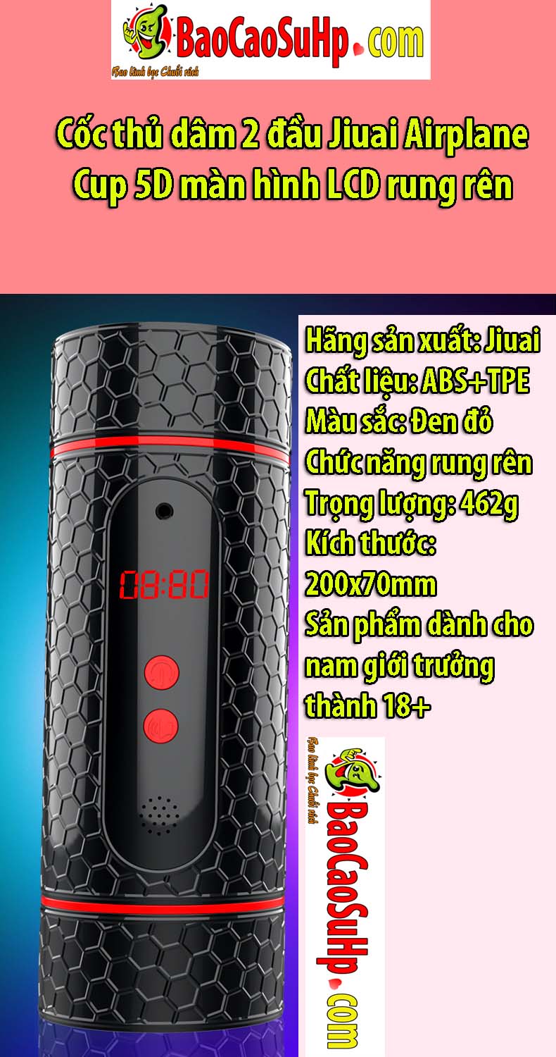 coc thu dam Jiuai Airplane Cup 5D 5 - Cốc thủ dâm 2 đầu Jiuai Airplane Cup 5D màn hình LCD rung rên