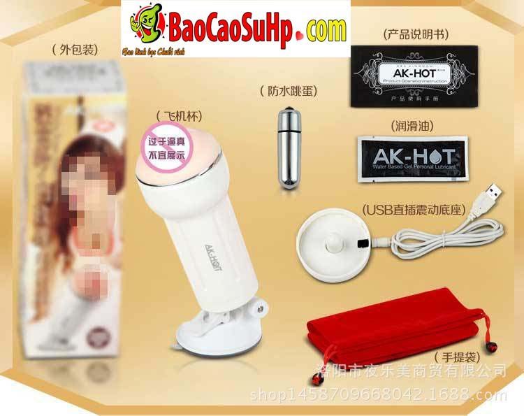 Cốc âm đạo AK-HOT White Rose rung mạnh giá siêu ưu đãi