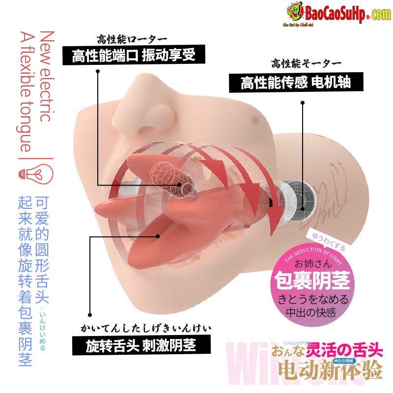 Miệng giả xoay ngoáy Bj 3D Nhật Bản WildOne siêu thực, cực phê