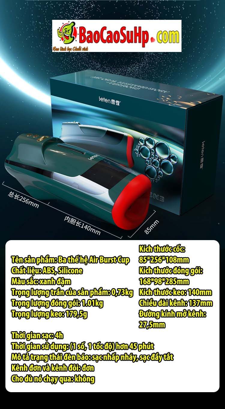 Cốc thủ dâm Leten Thunderstorm III mút thụt nóng tự động Cốc thủ dâm Leten Thunderstorm III mút thụt nóng tự động