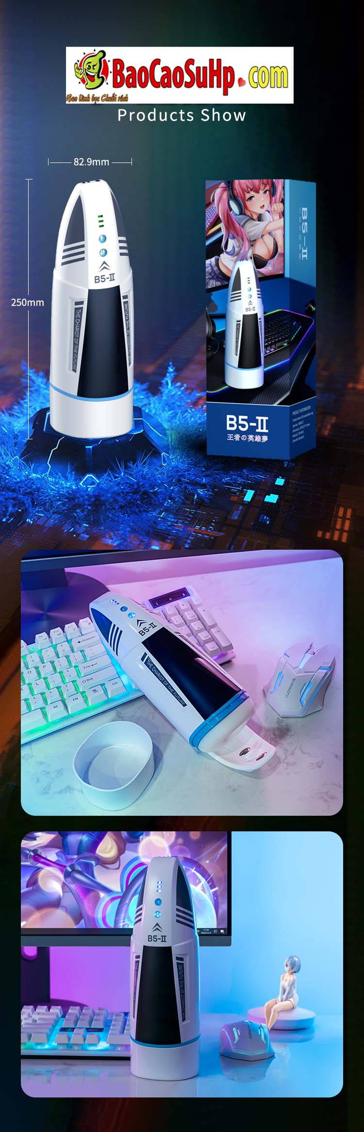 MrB 5 Patrick cốc rung tự động hút kích thích tê liệt cậu bé