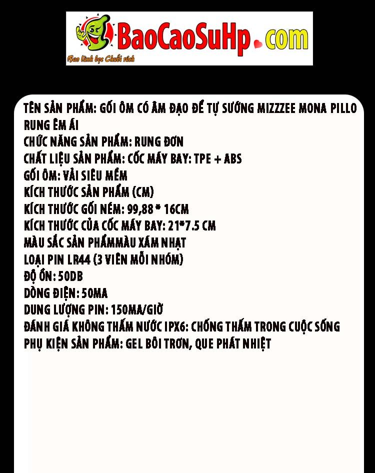 Gối ôm Mizzzee Mona Pillo rung êm dễ chịu, tự sướng tuyệt đỉnh