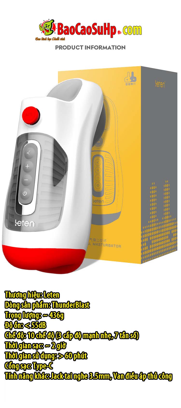 Coc thu dam tu dong Leten ThunderBlast Oral Stroker Hut rung 19 - Cốc Thủ Dâm Tự Động Leten ThunderBlast Oral Stroker | Hút - Rung - Âm Thanh Yui Hatano