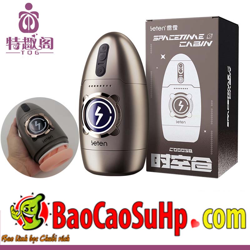 Cốc thủ dâm Leten Thunder Space Cabin nhỏ gọn rung xoay chân thật