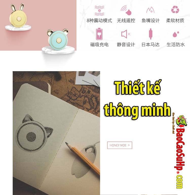 Trứng rung điều khiển Honey Moe siêu dễ thương, đồ chơi tình dục nhỏ gọn