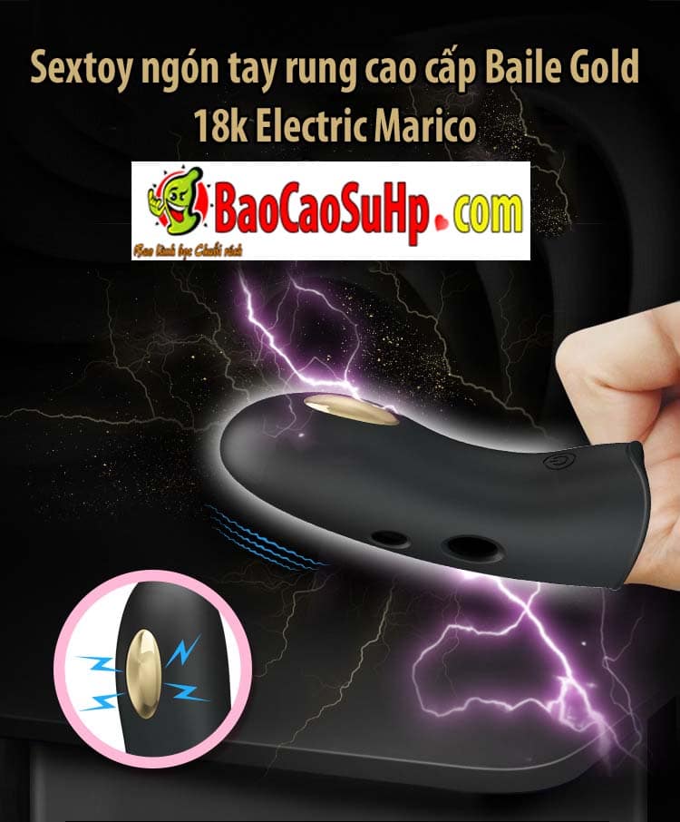 Sextoy ngón tay rung Baile Gold 18k Electric Marico cao cấp an toàn sức khỏe