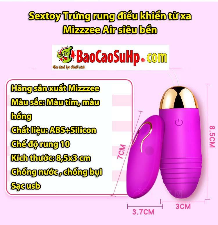 Sextoy trứng rung điều khiển từ xa Mizzzee Air bền đẹp