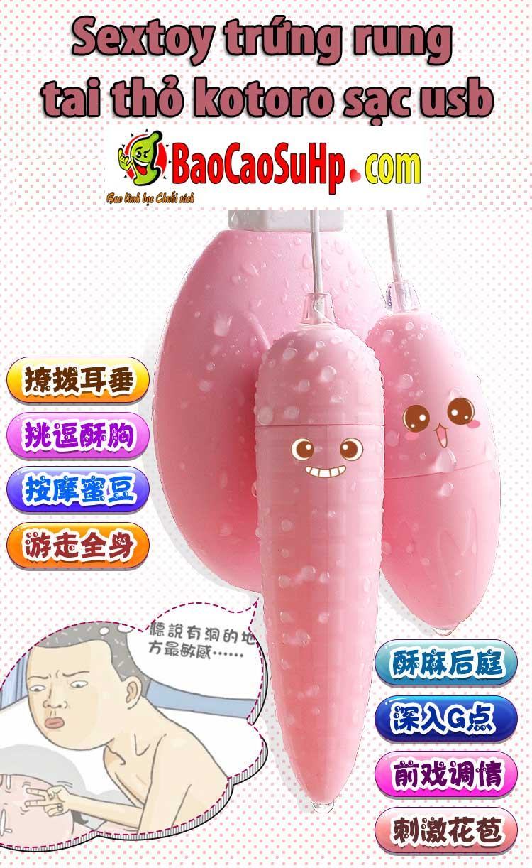 Sextoy trứng rung tai thỏ Kotoro sạc USB rung cực mạnh